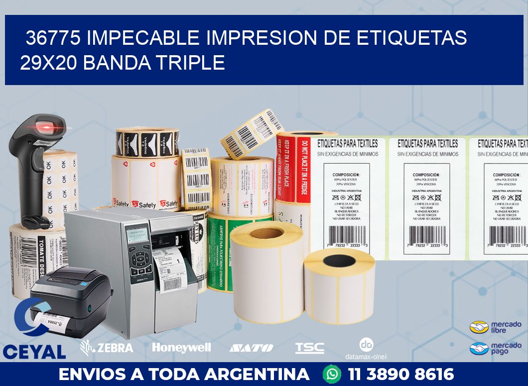 36775 IMPECABLE IMPRESION DE ETIQUETAS 29X20 BANDA TRIPLE