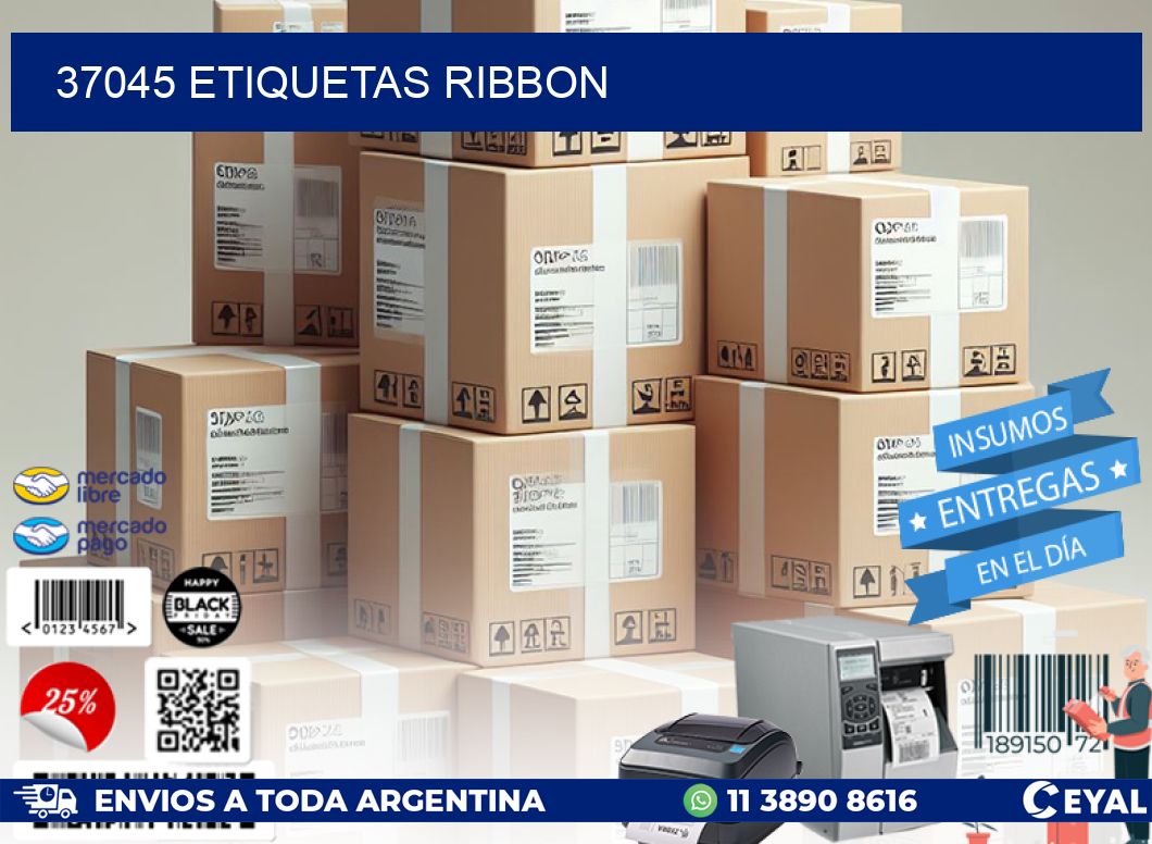 37045 ETIQUETAS RIBBON