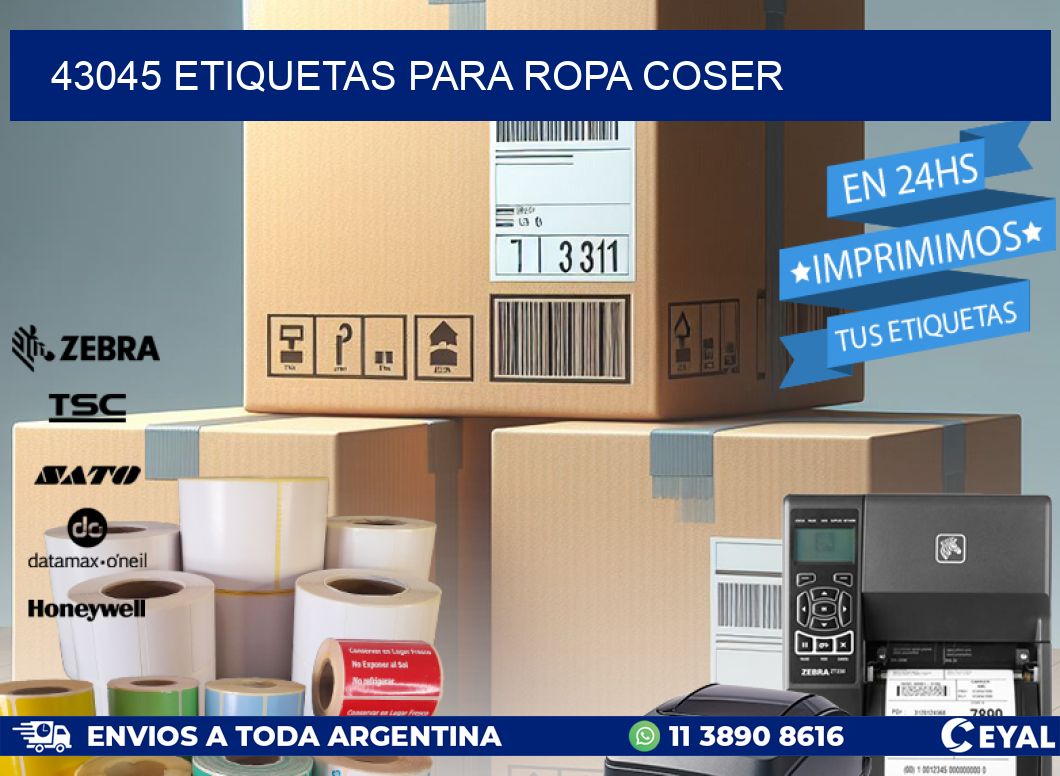43045 ETIQUETAS PARA ROPA COSER