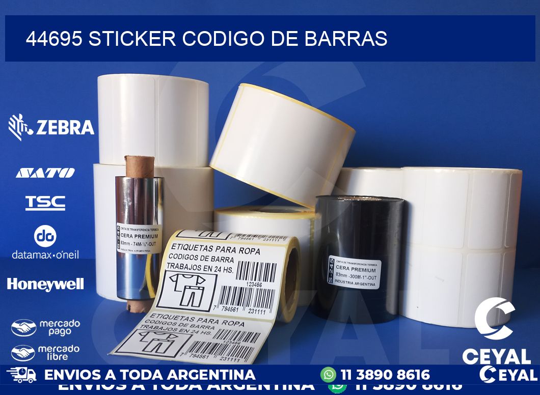 44695 STICKER CODIGO DE BARRAS