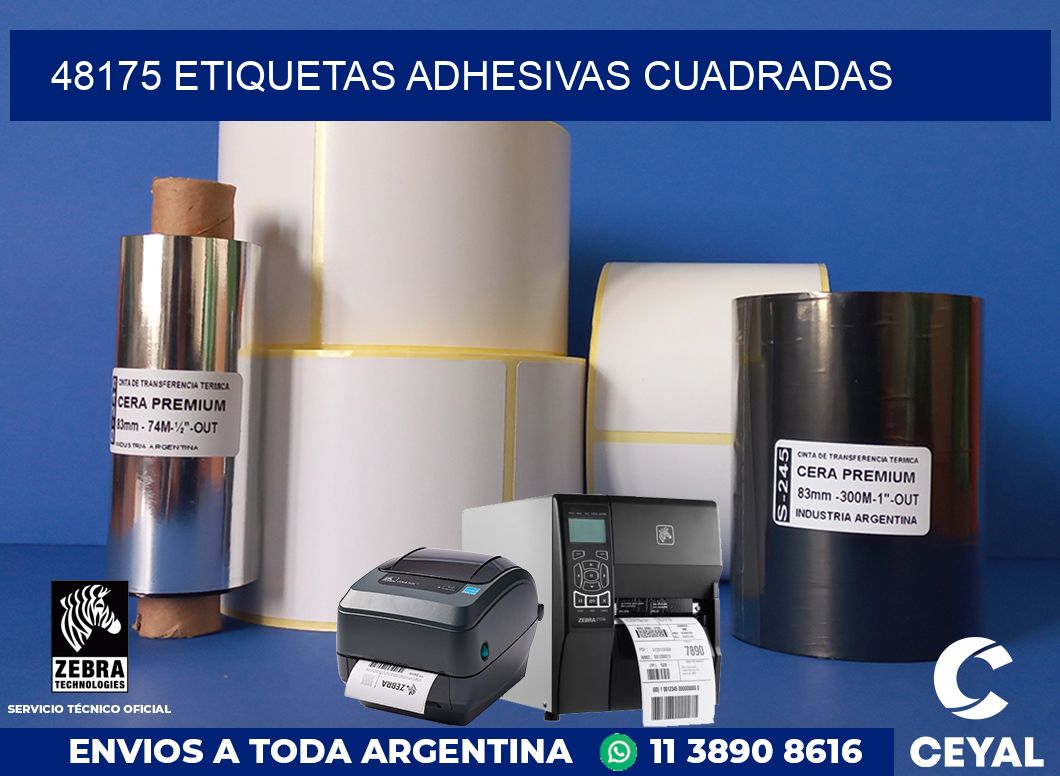 48175 ETIQUETAS ADHESIVAS CUADRADAS