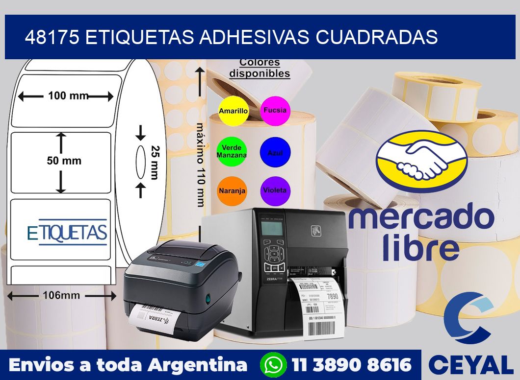 48175 ETIQUETAS ADHESIVAS CUADRADAS