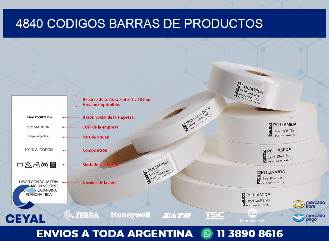 4840 CODIGOS BARRAS DE PRODUCTOS