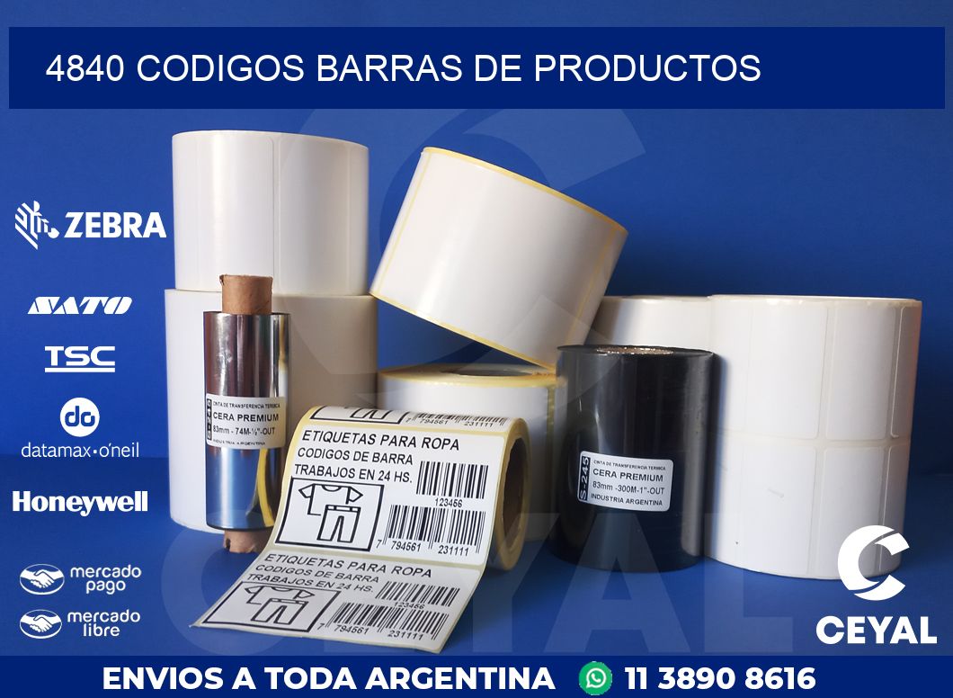 4840 CODIGOS BARRAS DE PRODUCTOS