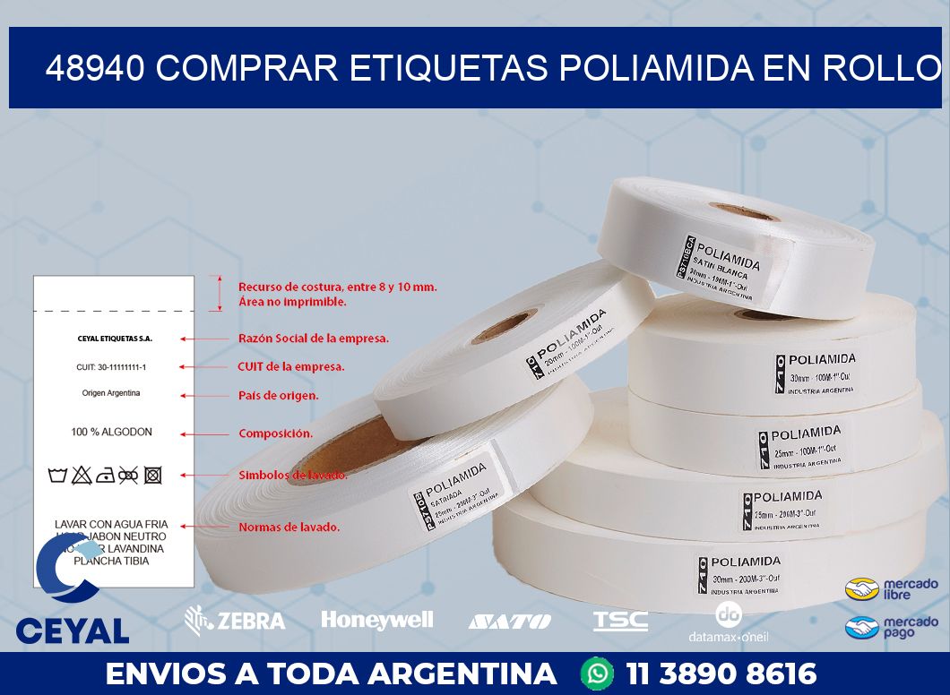 48940 COMPRAR ETIQUETAS POLIAMIDA EN ROLLO