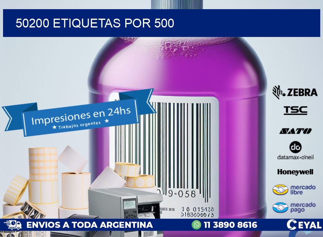 50200 etiquetas por 500