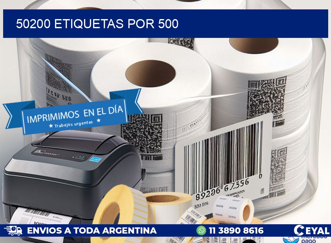 50200 etiquetas por 500