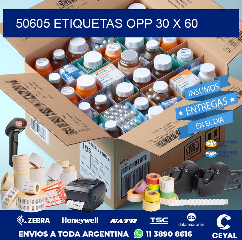 50605 ETIQUETAS OPP 30 X 60