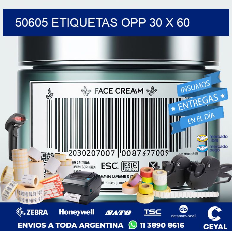 50605 ETIQUETAS OPP 30 X 60