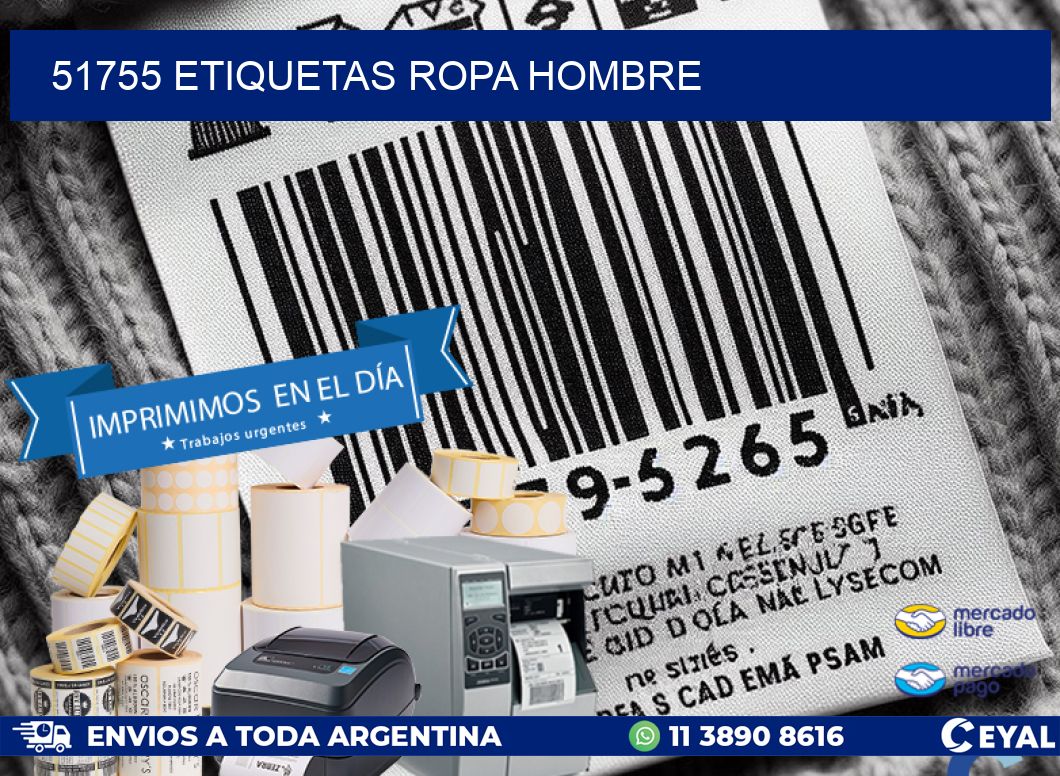 51755 ETIQUETAS ROPA HOMBRE