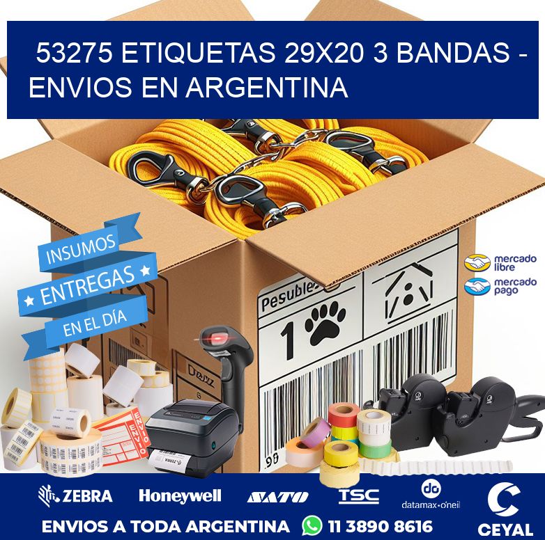 53275 ETIQUETAS 29X20 3 BANDAS - ENVIOS EN ARGENTINA