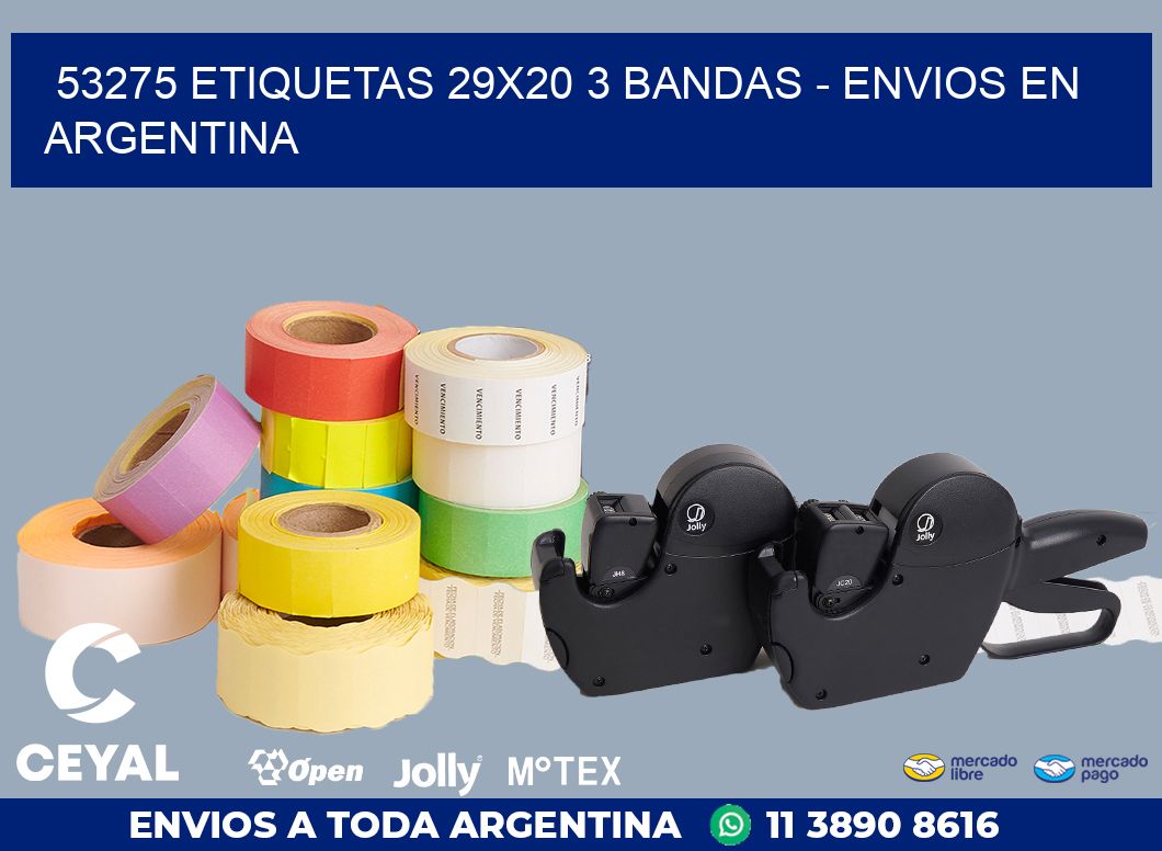 53275 ETIQUETAS 29X20 3 BANDAS - ENVIOS EN ARGENTINA