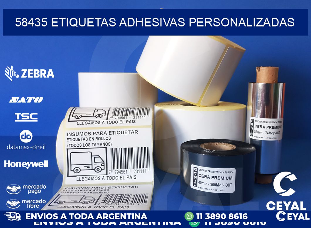 58435 etiquetas adhesivas personalizadas