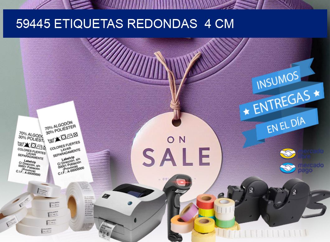 59445 ETIQUETAS REDONDAS  4 CM