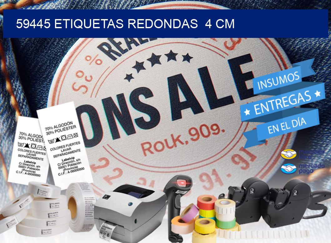 59445 ETIQUETAS REDONDAS  4 CM