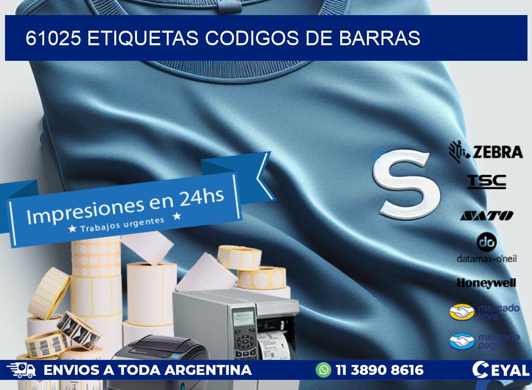 61025 etiquetas codigos de barras
