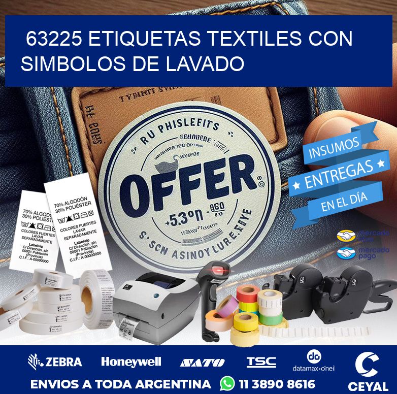 63225 ETIQUETAS TEXTILES CON SIMBOLOS DE LAVADO