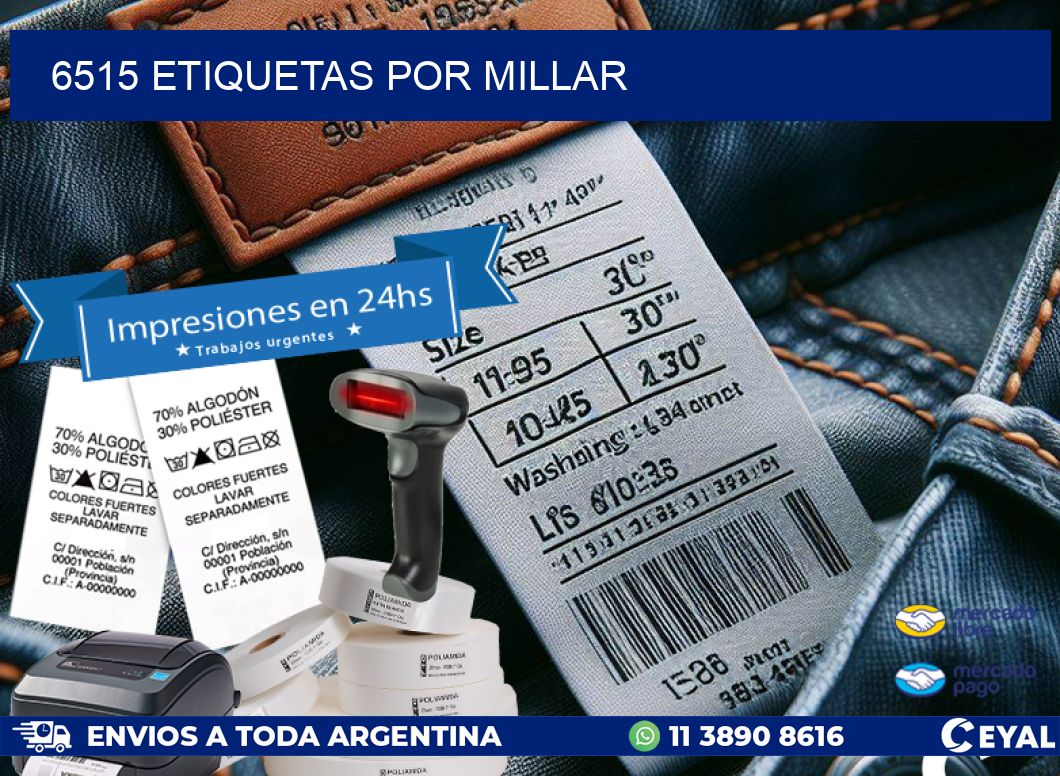 6515 etiquetas por millar