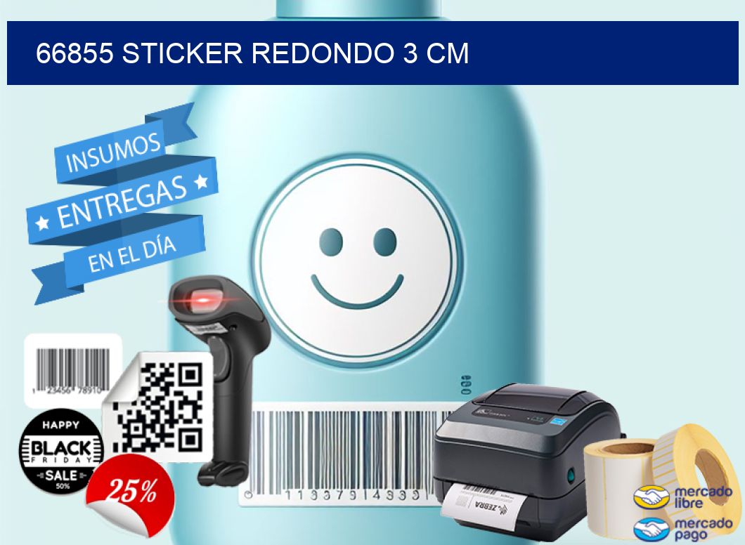 66855 STICKER REDONDO 3 CM