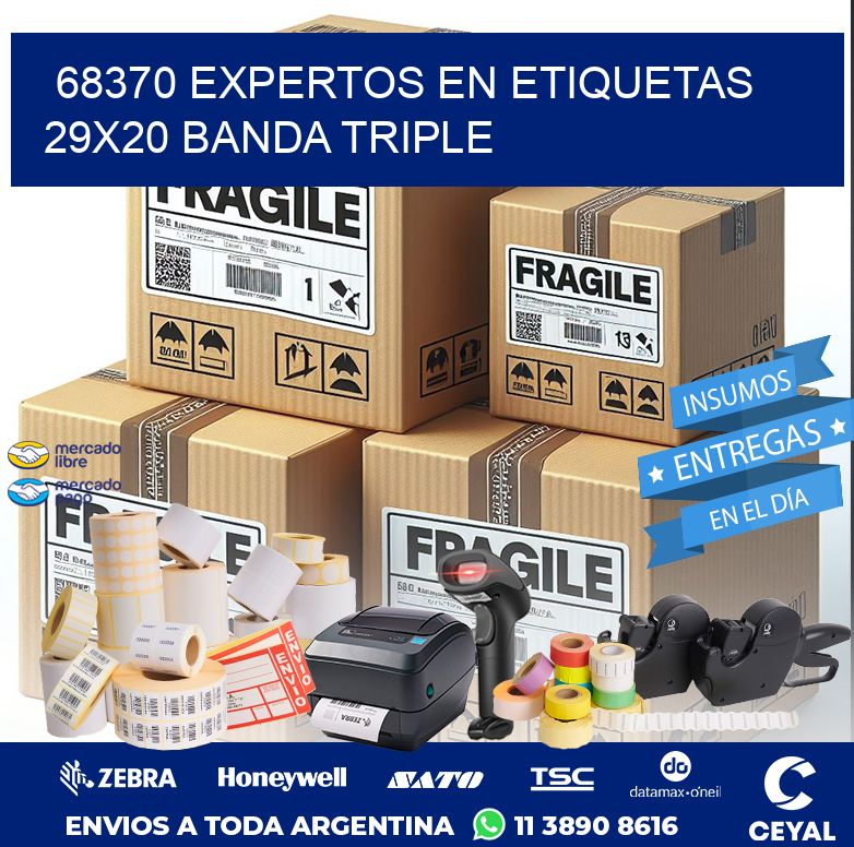68370 EXPERTOS EN ETIQUETAS 29X20 BANDA TRIPLE