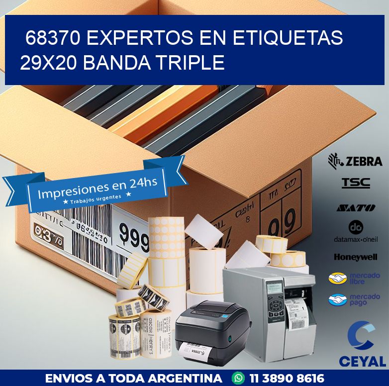 68370 EXPERTOS EN ETIQUETAS 29X20 BANDA TRIPLE