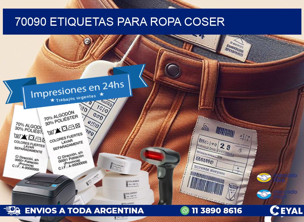 70090 ETIQUETAS PARA ROPA COSER