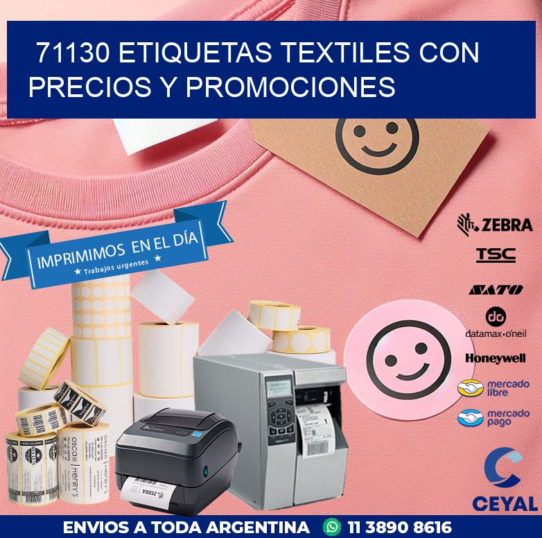 71130 ETIQUETAS TEXTILES CON PRECIOS Y PROMOCIONES