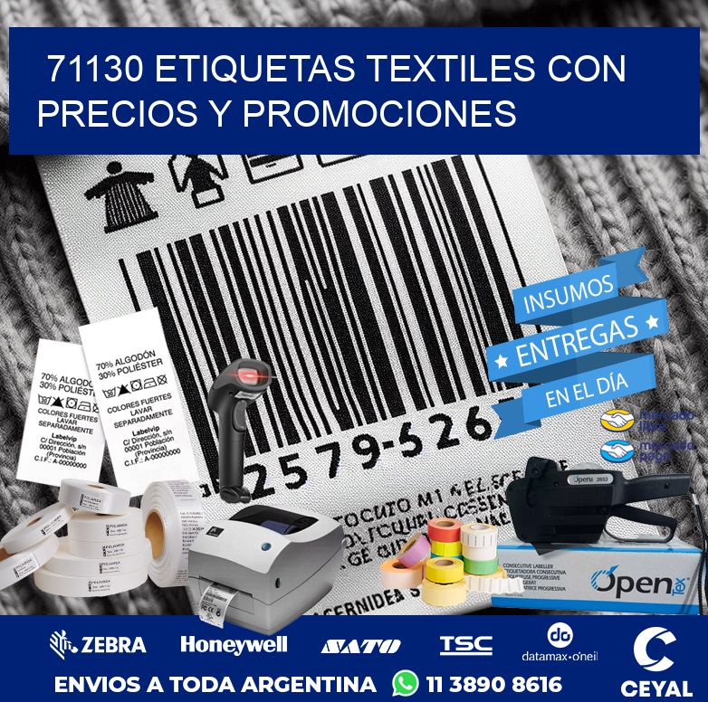 71130 ETIQUETAS TEXTILES CON PRECIOS Y PROMOCIONES
