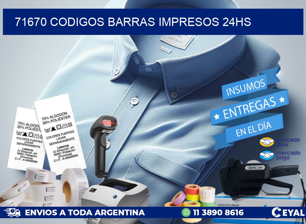 71670 Codigos barras impresos 24hs