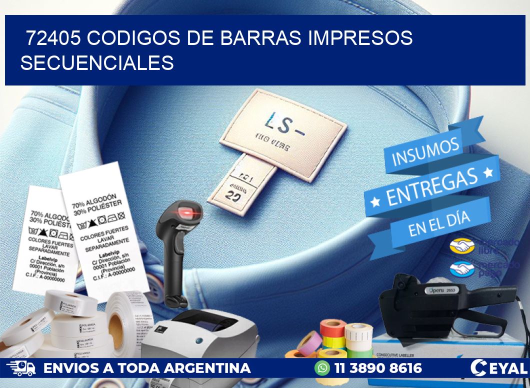 72405 codigos de barras impresos secuenciales