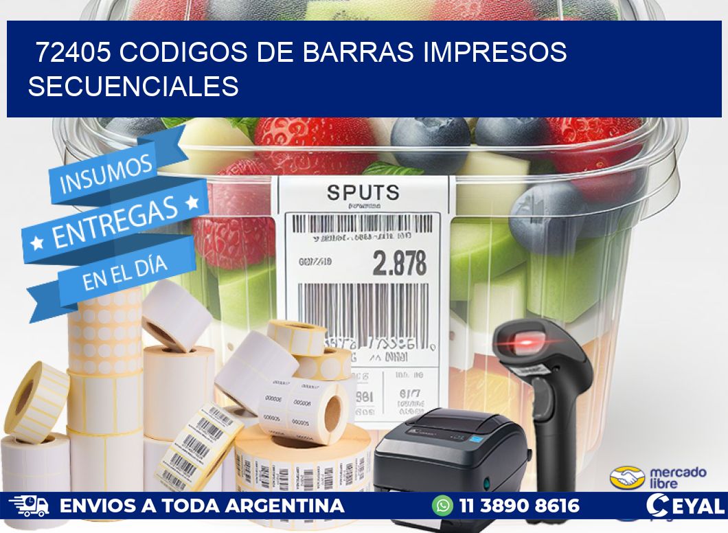 72405 codigos de barras impresos secuenciales