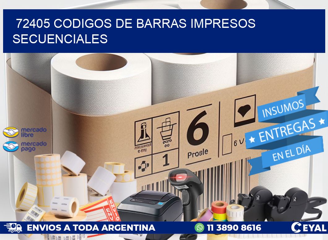 72405 codigos de barras impresos secuenciales