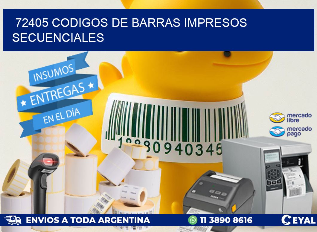 72405 codigos de barras impresos secuenciales