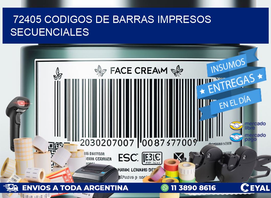 72405 codigos de barras impresos secuenciales
