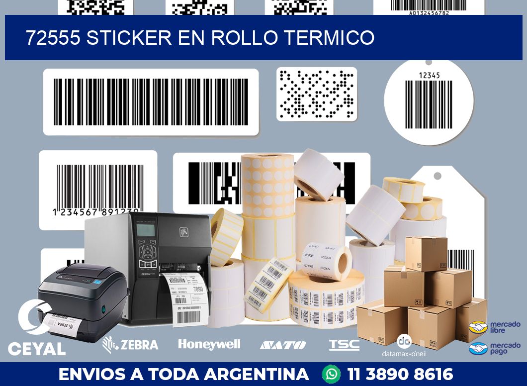 72555 STICKER EN ROLLO TERMICO