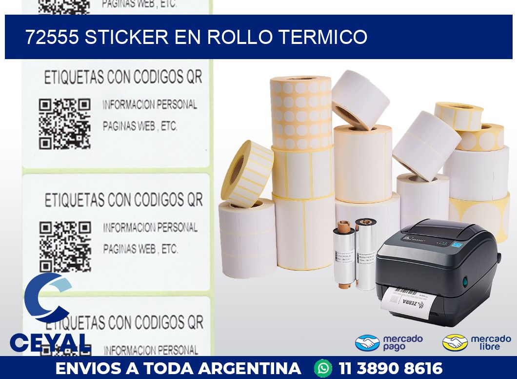 72555 STICKER EN ROLLO TERMICO