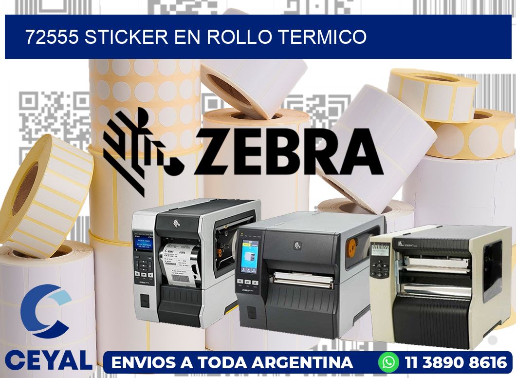 72555 STICKER EN ROLLO TERMICO