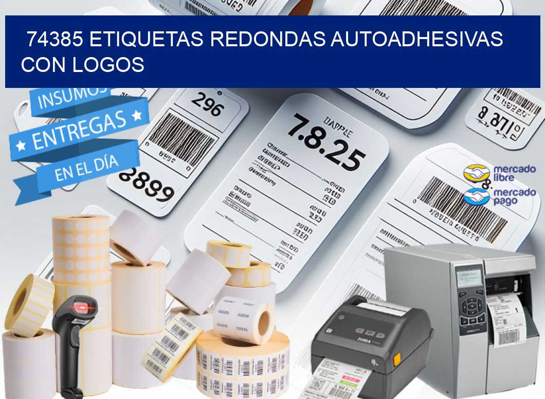 74385 ETIQUETAS REDONDAS AUTOADHESIVAS CON LOGOS