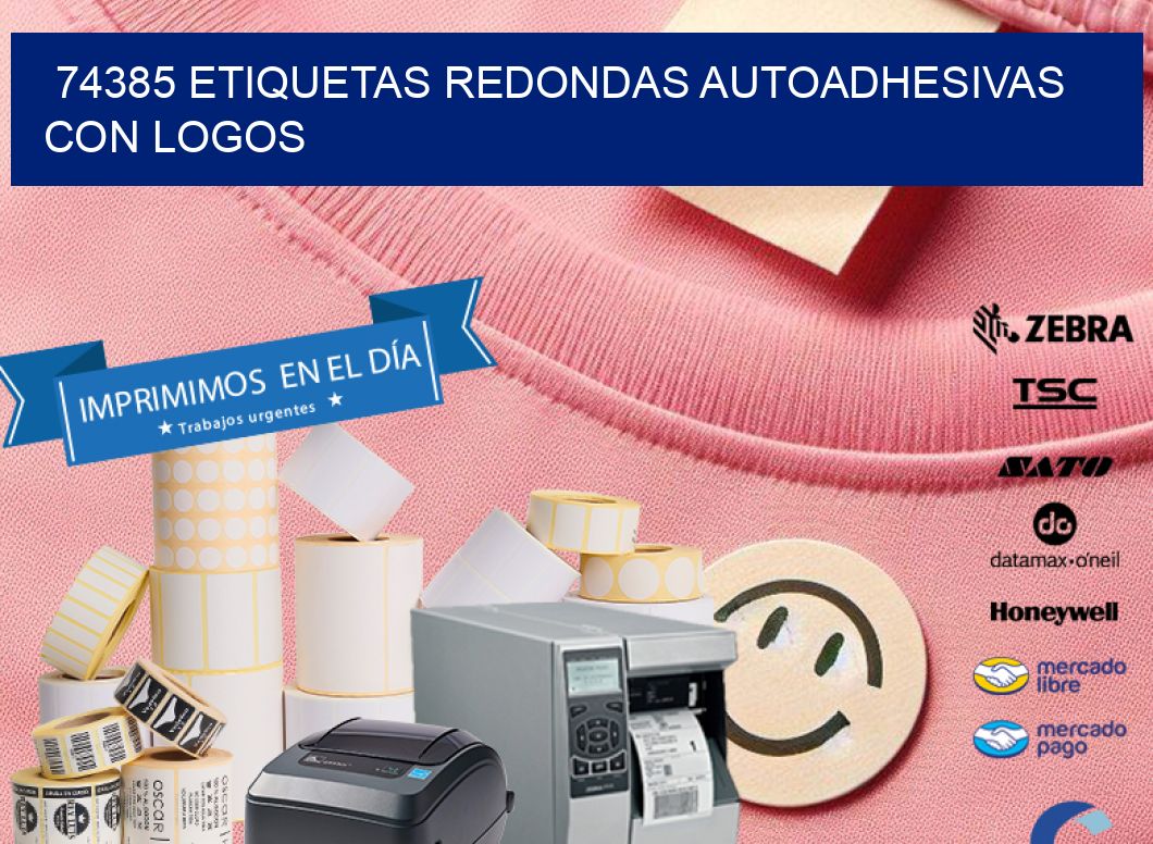 74385 ETIQUETAS REDONDAS AUTOADHESIVAS CON LOGOS
