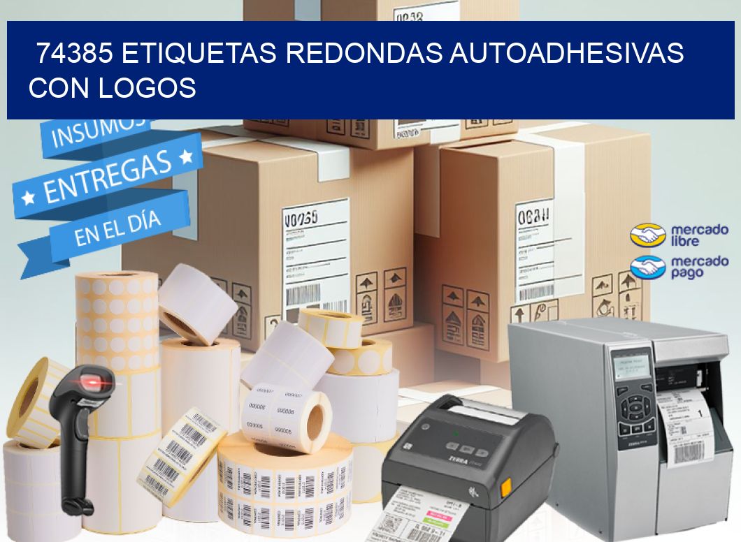 74385 ETIQUETAS REDONDAS AUTOADHESIVAS CON LOGOS
