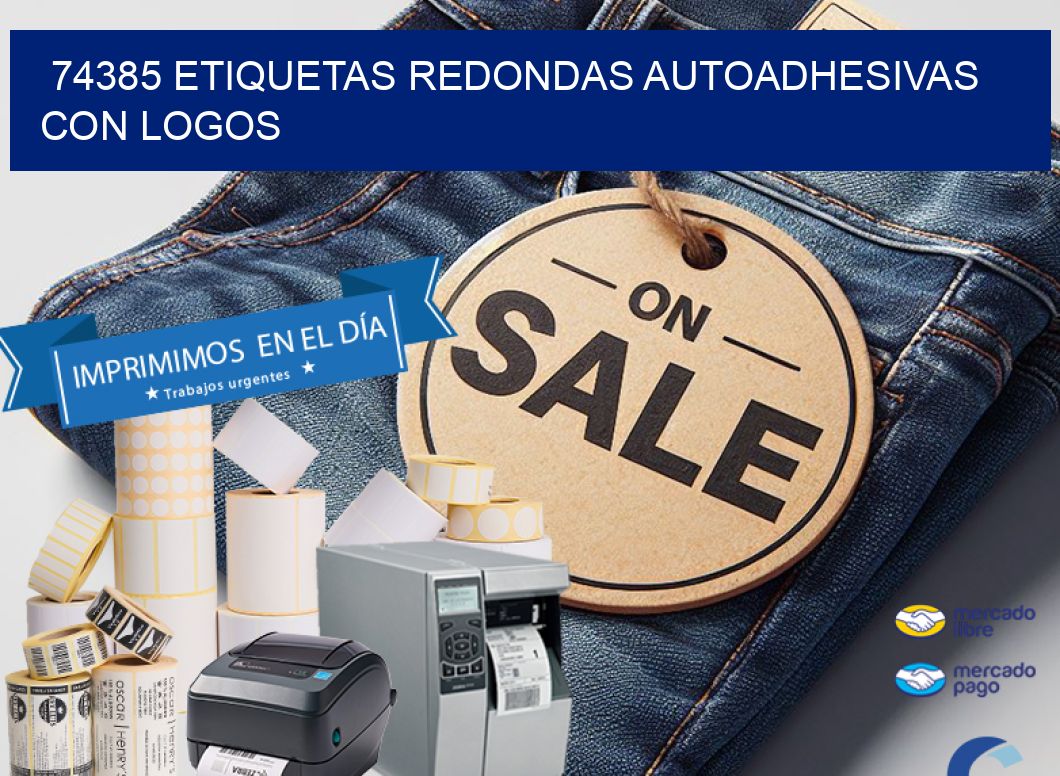74385 ETIQUETAS REDONDAS AUTOADHESIVAS CON LOGOS