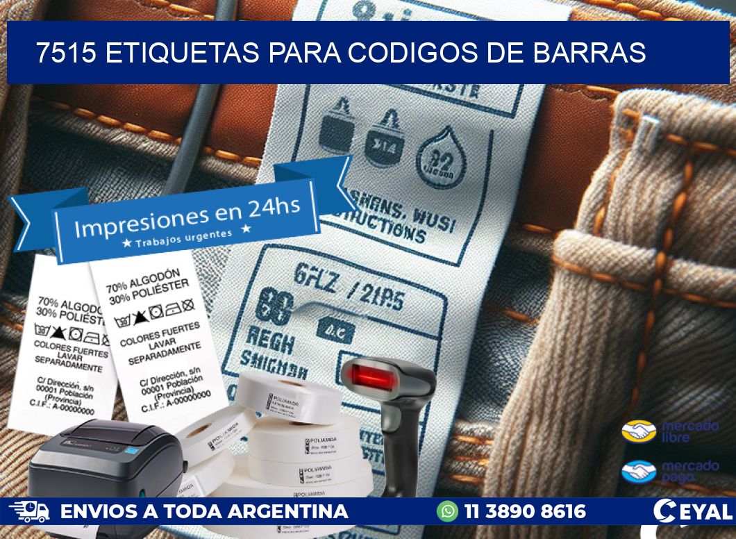7515 ETIQUETAS PARA CODIGOS DE BARRAS