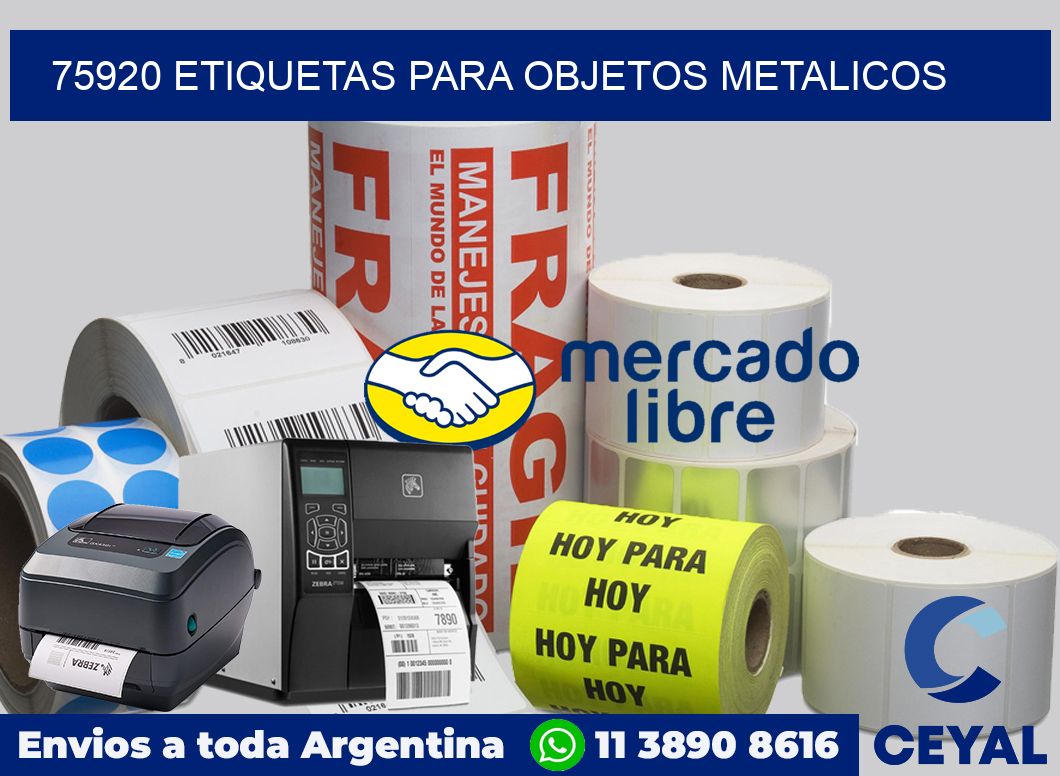 75920 etiquetas para objetos metalicos