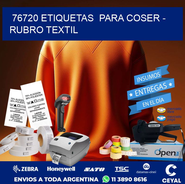 76720 ETIQUETAS  PARA COSER – RUBRO TEXTIL