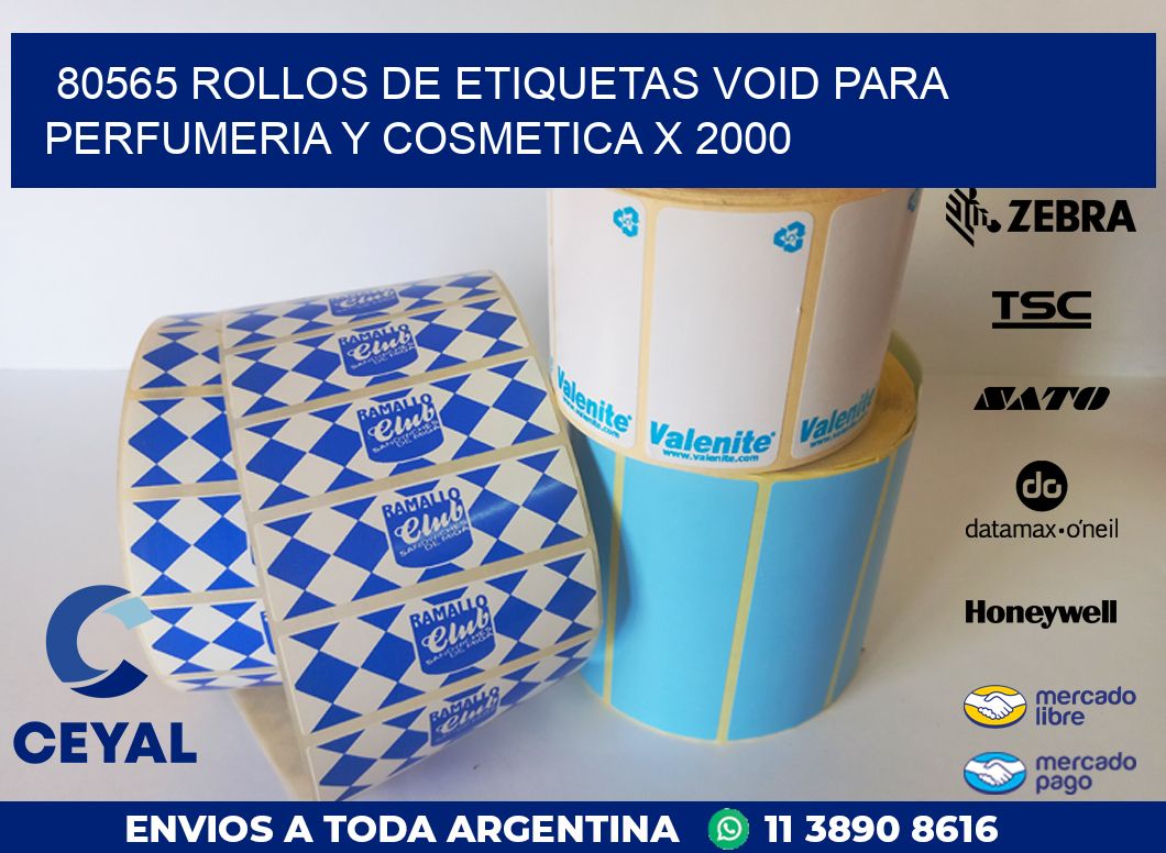 80565 ROLLOS DE ETIQUETAS VOID PARA PERFUMERIA Y COSMETICA X 2000