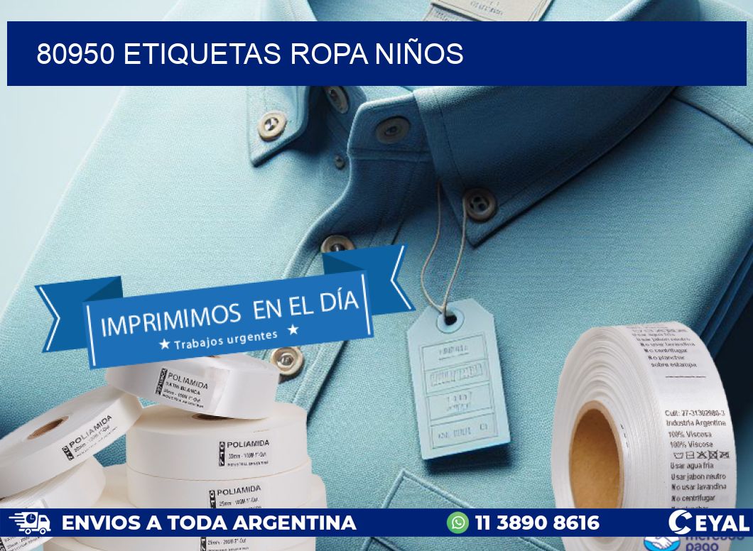 80950 ETIQUETAS ROPA NIÑOS
