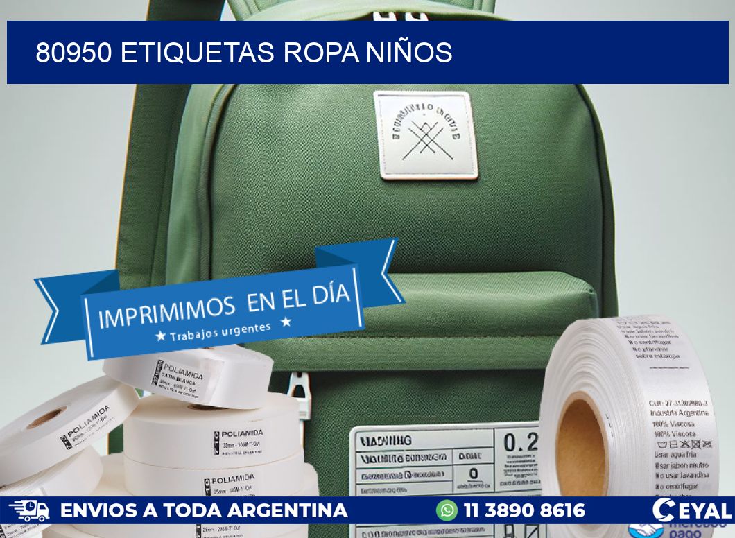 80950 ETIQUETAS ROPA NIÑOS