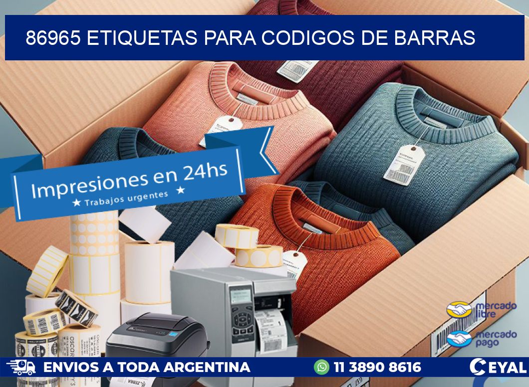 86965 ETIQUETAS PARA CODIGOS DE BARRAS