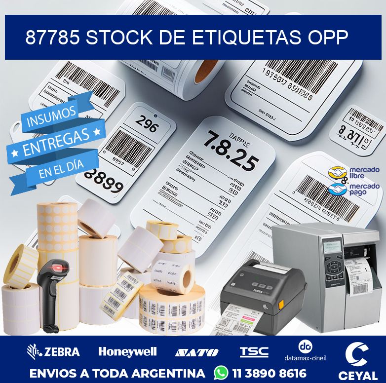 87785 STOCK DE ETIQUETAS OPP