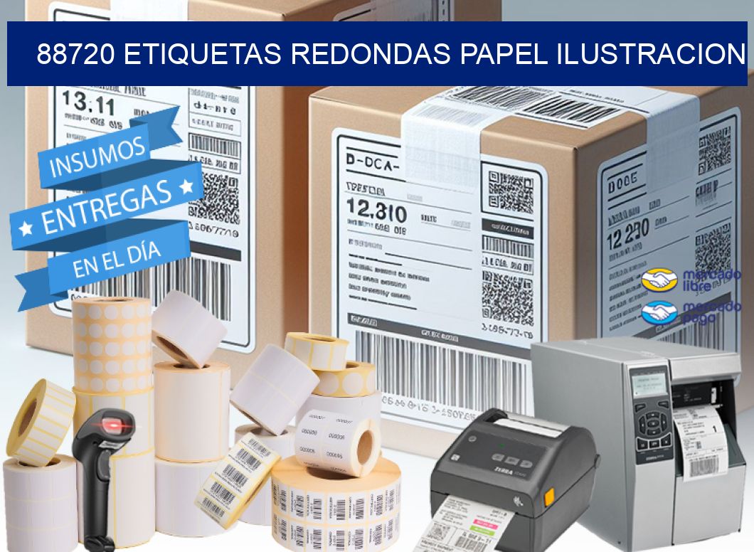 88720 ETIQUETAS REDONDAS PAPEL ILUSTRACION